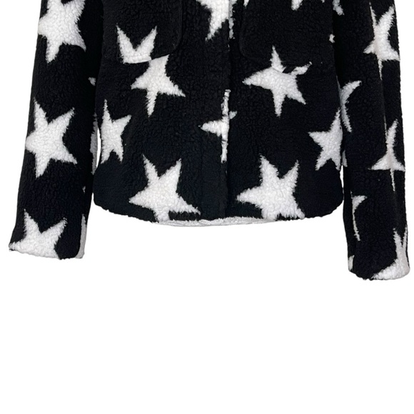 With The Girls by Avec Les Filles Sherpa Trucker Jacket Women’s Size S Stars - Picture 3 of 8